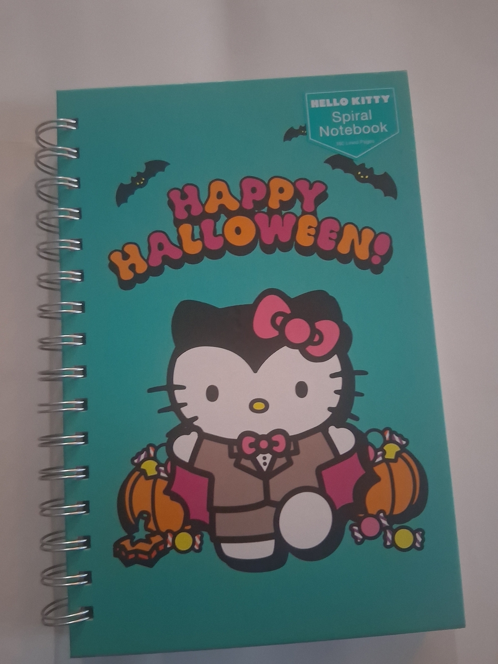 Hello Kitty "Happy Halloween" Teal Spiral Notebook